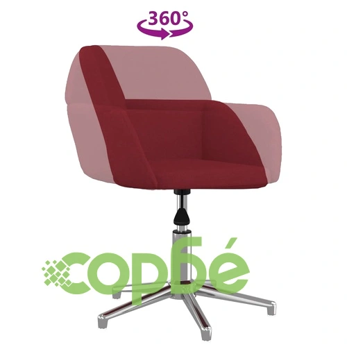 Въртящ се офис стол, виненочервен, текстил ➤ топ цена ➤ sorbe.bg