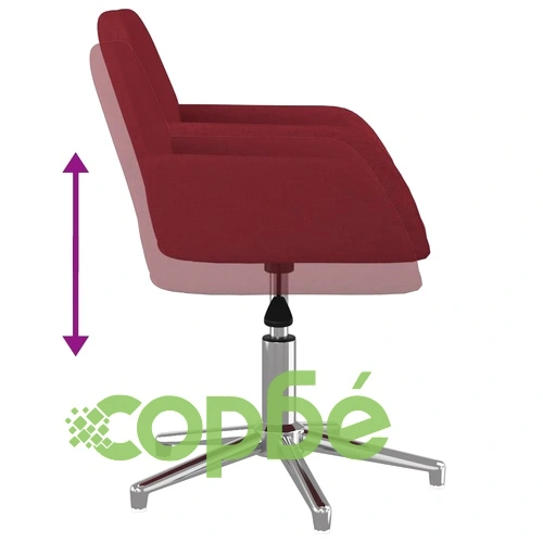 Въртящ се офис стол, виненочервен, текстил ➤ топ цена ➤ sorbe.bg