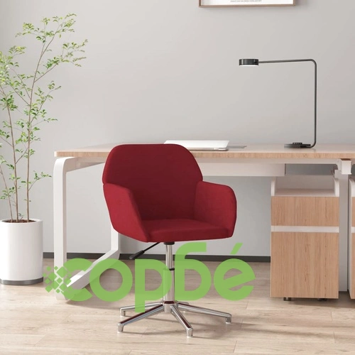Въртящ се офис стол, виненочервен, текстил ➤ топ цена ➤ sorbe.bg