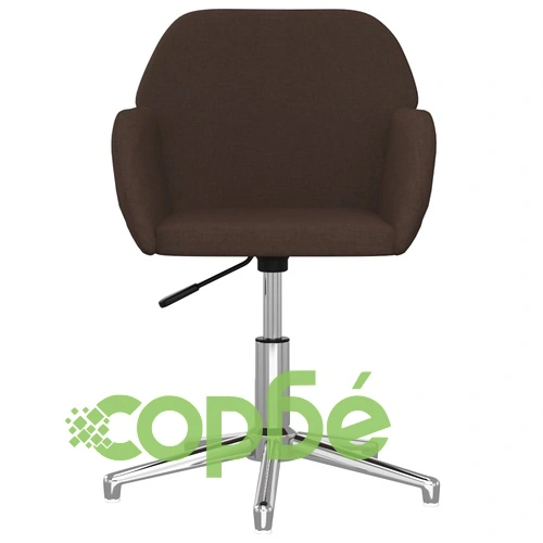 Въртящ се офис стол, тъмнокафяв, текстил ➤ топ цена ➤ sorbe.bg