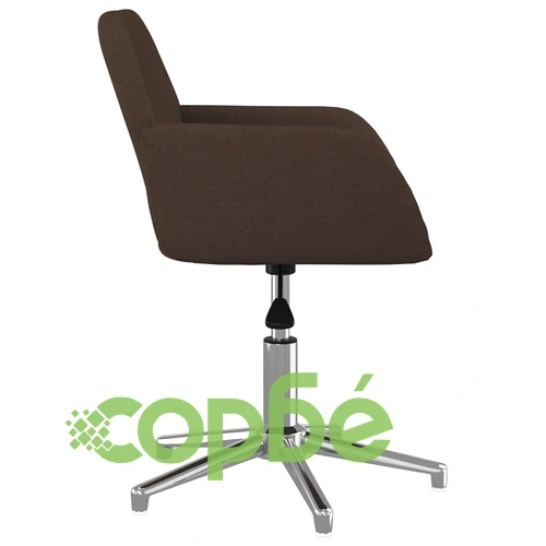 Въртящ се офис стол, тъмнокафяв, текстил ➤ топ цена ➤ sorbe.bg