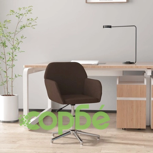 Въртящ се офис стол, тъмнокафяв, текстил ➤ топ цена ➤ sorbe.bg