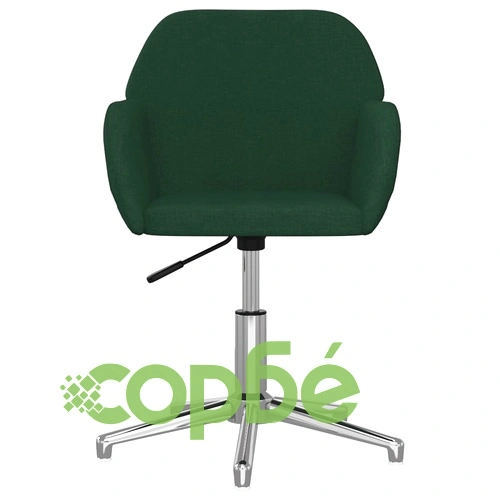 Въртящ се офис стол, тъмнозелен, кадифе ➤ топ цена ➤ sorbe.bg