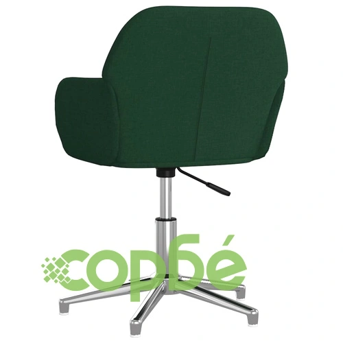 Въртящ се офис стол, тъмнозелен, кадифе ➤ топ цена ➤ sorbe.bg