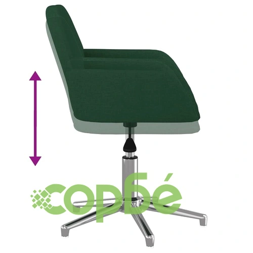 Въртящ се офис стол, тъмнозелен, кадифе ➤ топ цена ➤ sorbe.bg