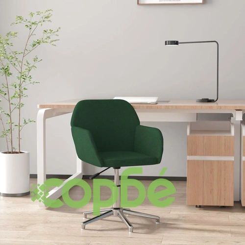 Въртящ се офис стол, тъмнозелен, кадифе ➤ топ цена ➤ sorbe.bg