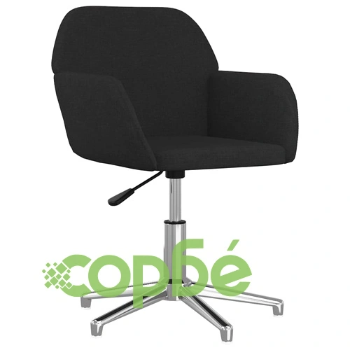 Въртящ се офис стол, черен, текстил ➤ топ цена ➤ sorbe.bg