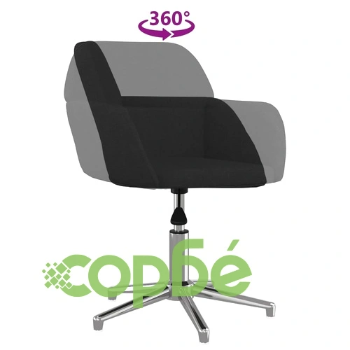 Въртящ се офис стол, черен, текстил ➤ топ цена ➤ sorbe.bg