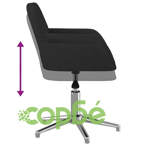 Въртящ се офис стол, черен, текстил ➤ топ цена ➤ sorbe.bg