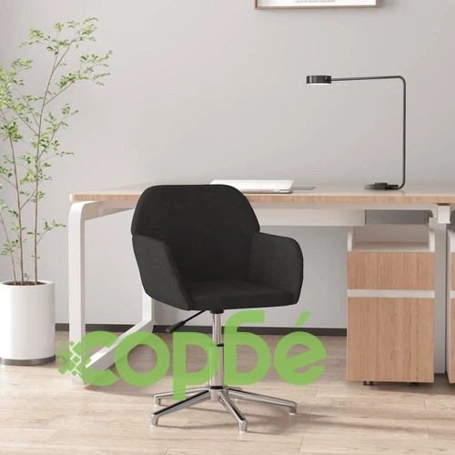 Въртящ се офис стол, черен, текстил ➤ топ цена ➤ sorbe.bg