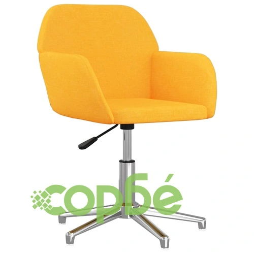 Въртящ се офис стол, светложълт, текстил ➤ топ цена ➤ sorbe.bg