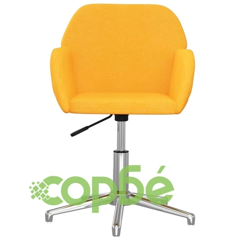 Въртящ се офис стол, светложълт, текстил ➤ топ цена ➤ sorbe.bg