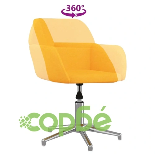 Въртящ се офис стол, светложълт, текстил ➤ топ цена ➤ sorbe.bg