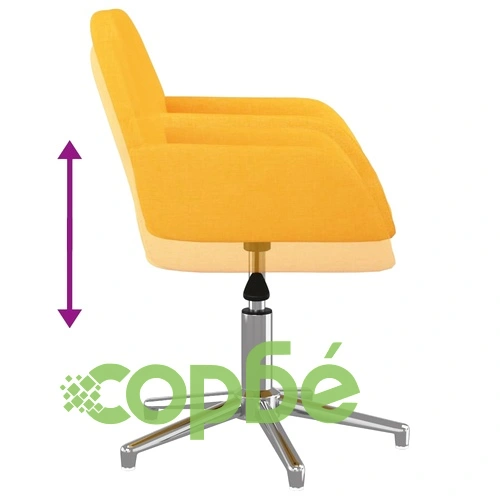Въртящ се офис стол, светложълт, текстил ➤ топ цена ➤ sorbe.bg