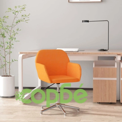 Въртящ се офис стол, тъмножълт, текстил ➤ топ цена ➤ sorbe.bg