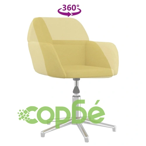 Въртящ се офис стол, светлозелен, текстил ➤ топ цена ➤ sorbe.bg