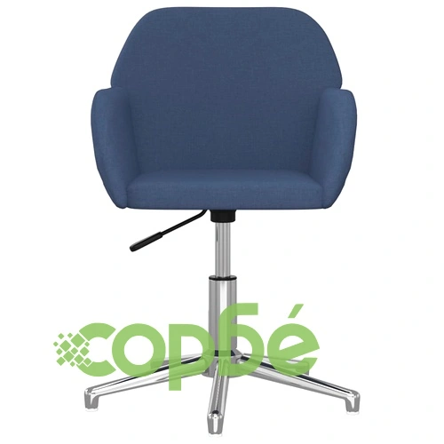 Въртящ се офис стол, син, текстил ➤ топ цена ➤ sorbe.bg