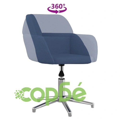 Въртящ се офис стол, син, текстил ➤ топ цена ➤ sorbe.bg