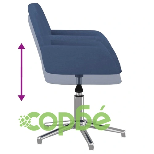 Въртящ се офис стол, син, текстил ➤ топ цена ➤ sorbe.bg