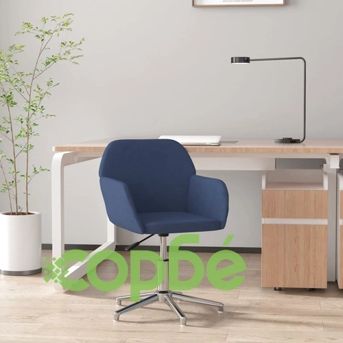 Въртящ се офис стол, син, текстил ➤ топ цена ➤ sorbe.bg