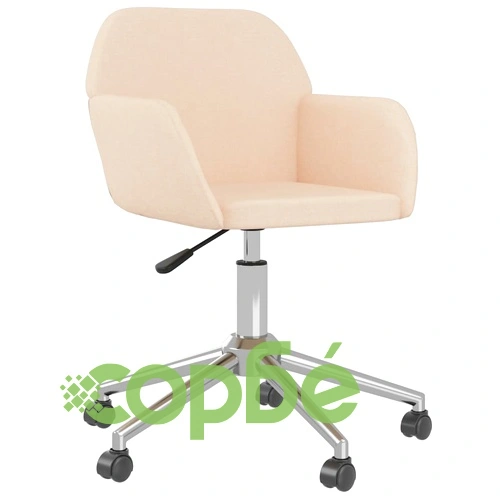 Въртящ се офис стол, кремав, текстил ➤ топ цена ➤ sorbe.bg