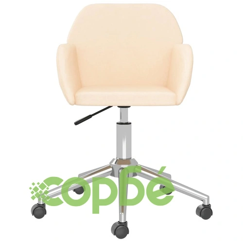 Въртящ се офис стол, кремав, текстил ➤ топ цена ➤ sorbe.bg