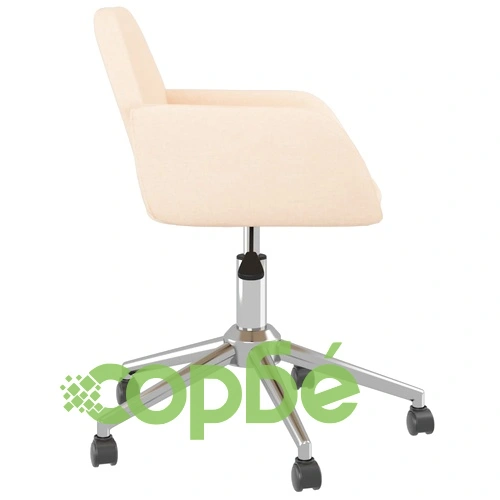 Въртящ се офис стол, кремав, текстил ➤ топ цена ➤ sorbe.bg
