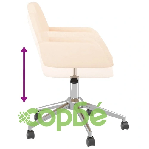 Въртящ се офис стол, кремав, текстил ➤ топ цена ➤ sorbe.bg