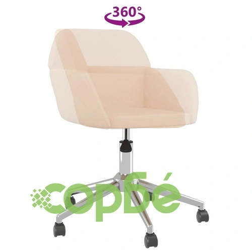 Въртящ се офис стол, кремав, текстил ➤ топ цена ➤ sorbe.bg