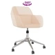 Въртящ се офис стол, кремав, текстил