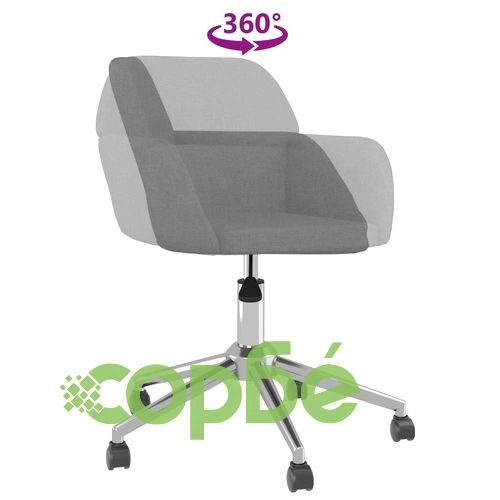 Въртящ се офис стол, светлосив, текстил ➤ топ цена ➤ sorbe.bg