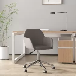 Въртящ се офис стол, тъмносив, текстил