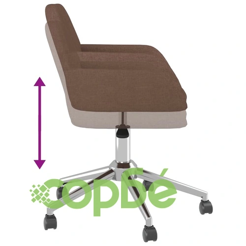 Въртящ се офис стол, кафяв, текстил ➤ топ цена ➤ sorbe.bg