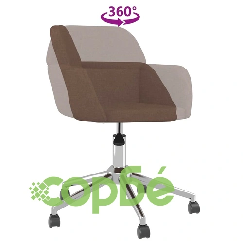 Въртящ се офис стол, кафяв, текстил ➤ топ цена ➤ sorbe.bg