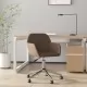 Въртящ се офис стол, кафяв, текстил