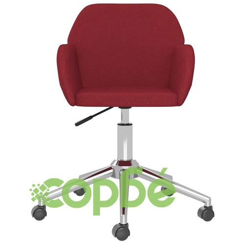 Въртящ се офис стол, виненочервен, текстил ➤ топ цена ➤ sorbe.bg
