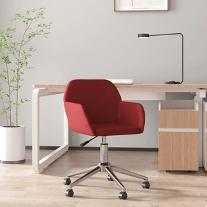 Въртящ се офис стол, виненочервен, текстил