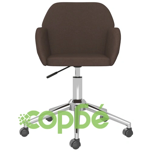 Въртящ се офис стол, тъмнокафяв, текстил ➤ топ цена ➤ sorbe.bg