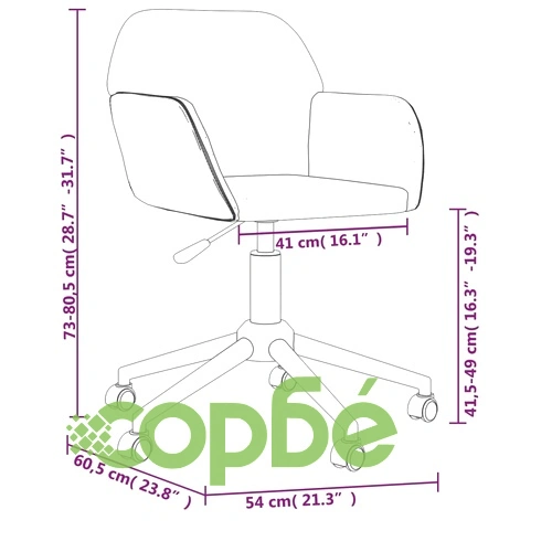 Въртящ се офис стол, тъмнокафяв, текстил ➤ топ цена ➤ sorbe.bg