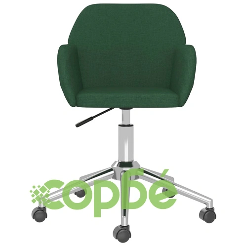 Въртящ се офис стол, тъмнозелен, кадифе ➤ топ цена ➤ sorbe.bg
