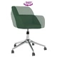 Въртящ се офис стол, тъмнозелен, кадифе