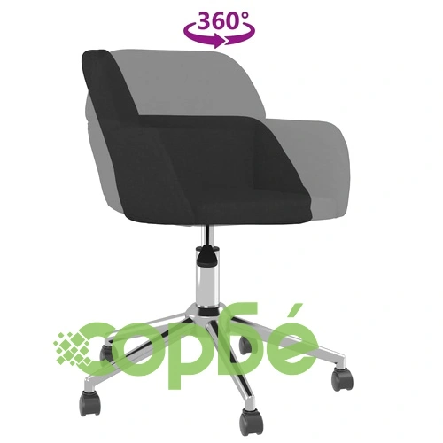 Въртящ се офис стол, черен, текстил ➤ топ цена ➤ sorbe.bg