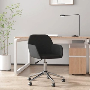 Въртящ се офис стол, черен, текстил