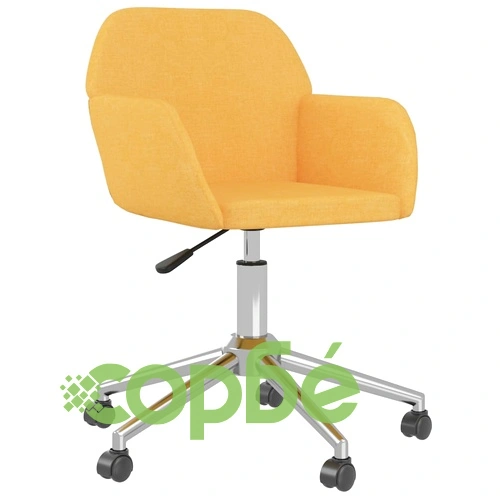 Въртящ се офис стол, светложълт, текстил ➤ топ цена ➤ sorbe.bg