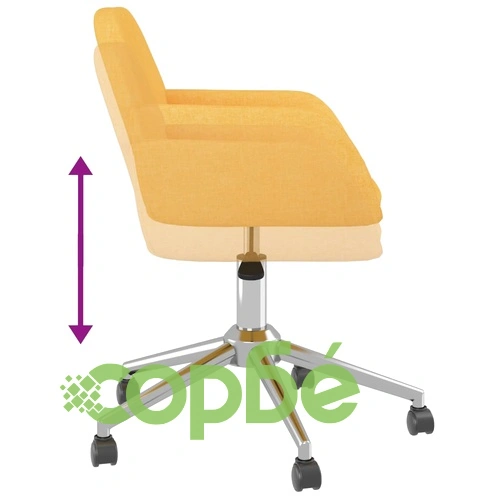 Въртящ се офис стол, светложълт, текстил ➤ топ цена ➤ sorbe.bg