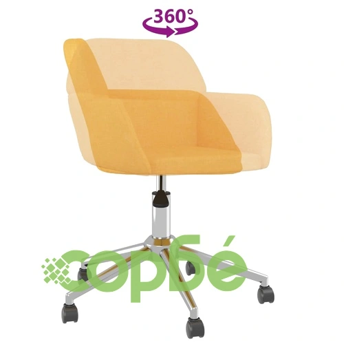 Въртящ се офис стол, светложълт, текстил ➤ топ цена ➤ sorbe.bg