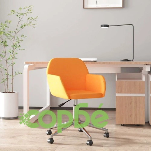 Въртящ се офис стол, тъмножълт, текстил ➤ топ цена ➤ sorbe.bg