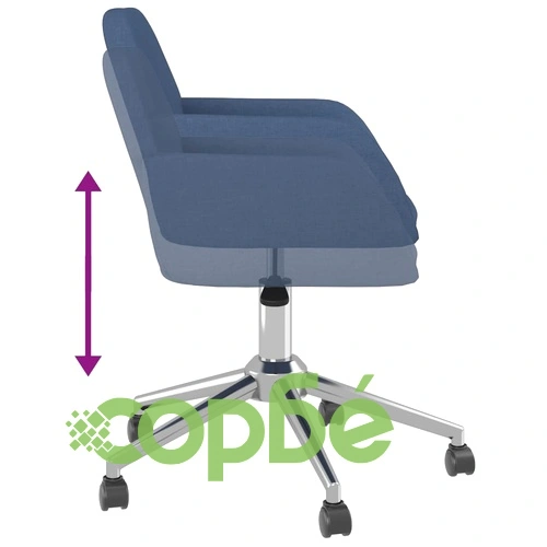 Въртящ се офис стол, син, текстил ➤ топ цена ➤ sorbe.bg