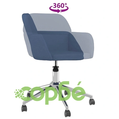 Въртящ се офис стол, син, текстил ➤ топ цена ➤ sorbe.bg