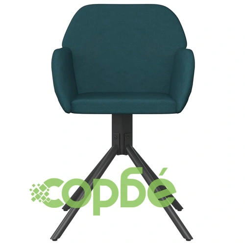 Въртящи се трапезни столове, 2 бр, сини, кадифе ➤ топ цена ➤ sorbe.bg